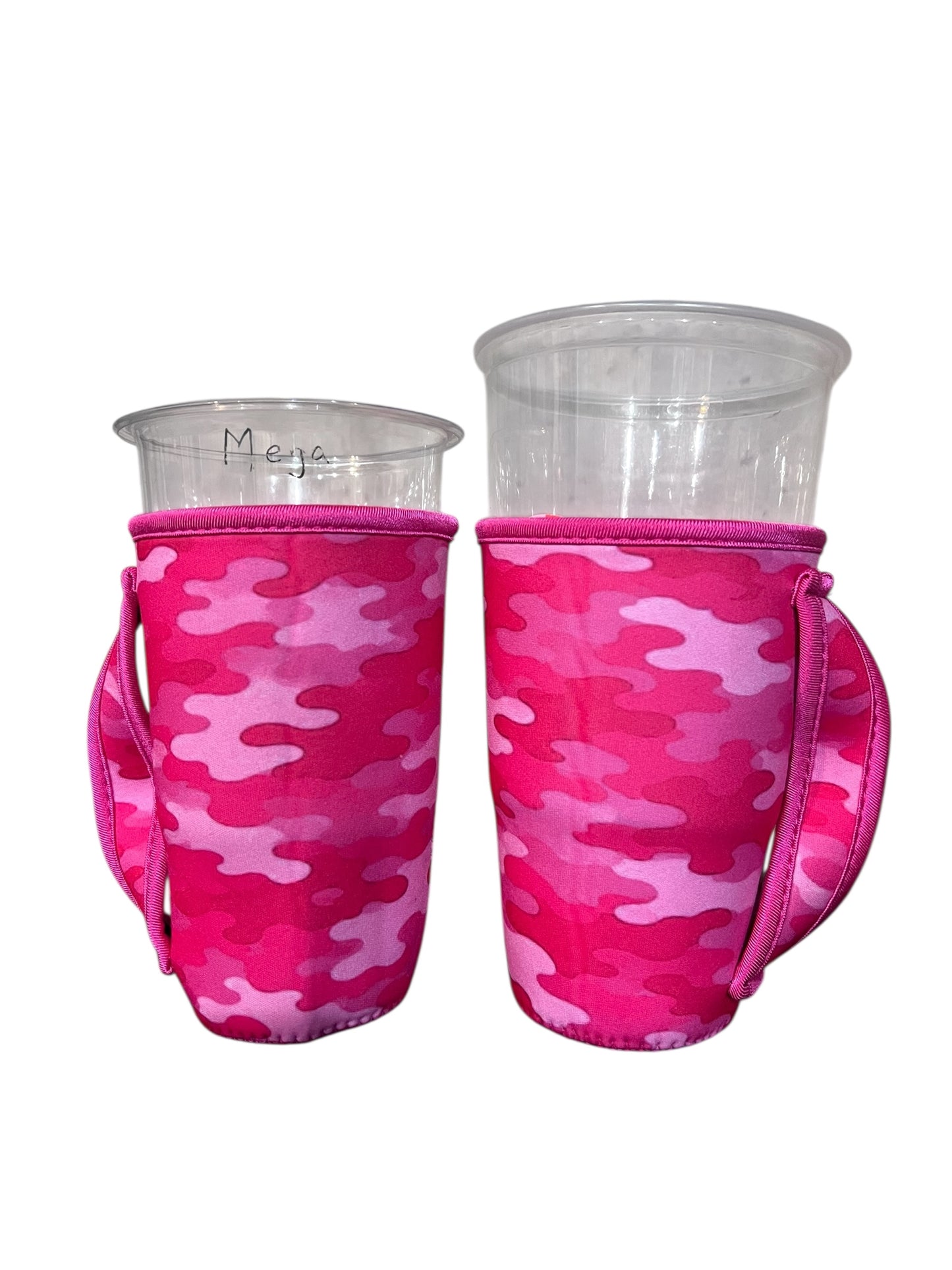 Tea sleeve with pink camouflage design