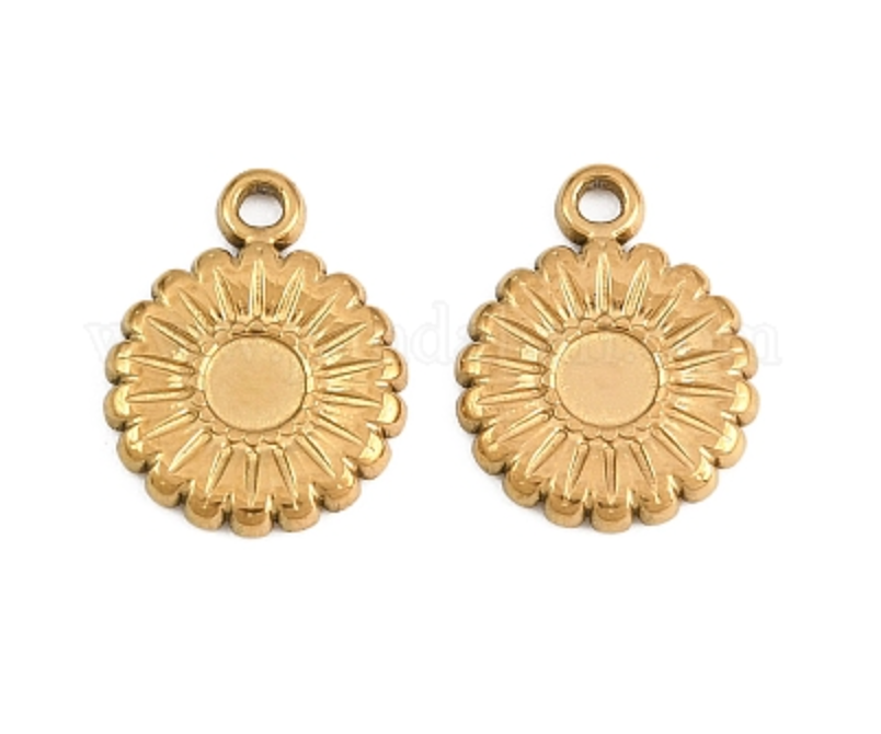 Puffy Heart Charm – Gold