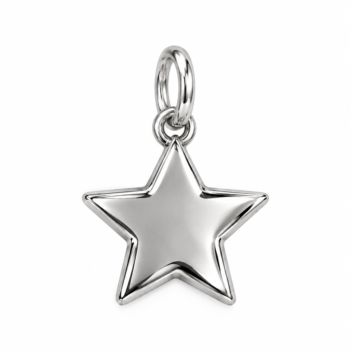 Polished silver-tone star charm