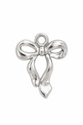 Stainless steel bow charm