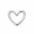 Open heart charm in polished stainless steel