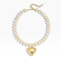White Heart Beaded Necklace
